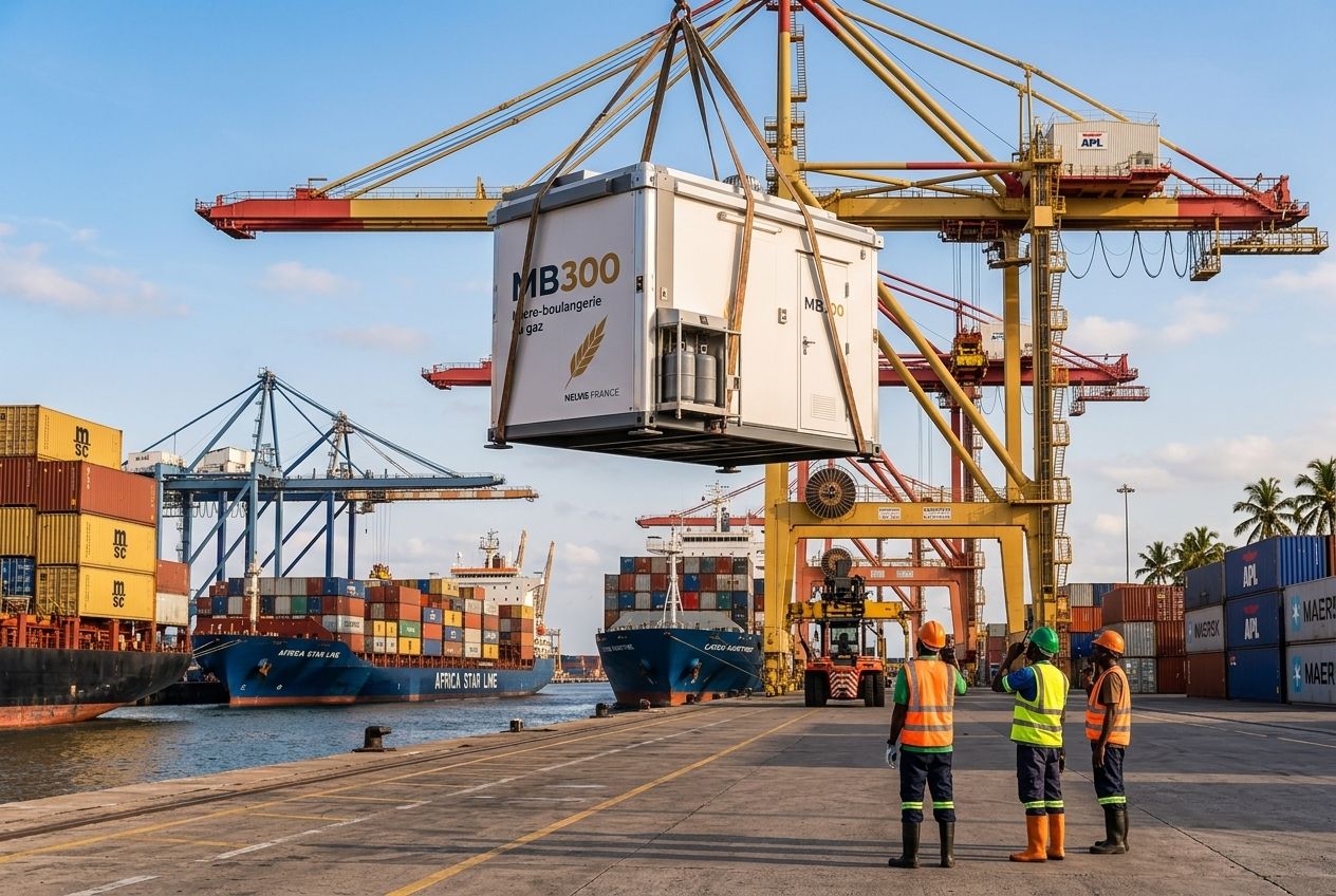 Déchargement au port